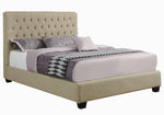 Chloe Oatmeal Fabric Upholstered Full Bed