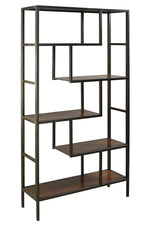 Frankwell Brown Wood/Black Metal Bookcase