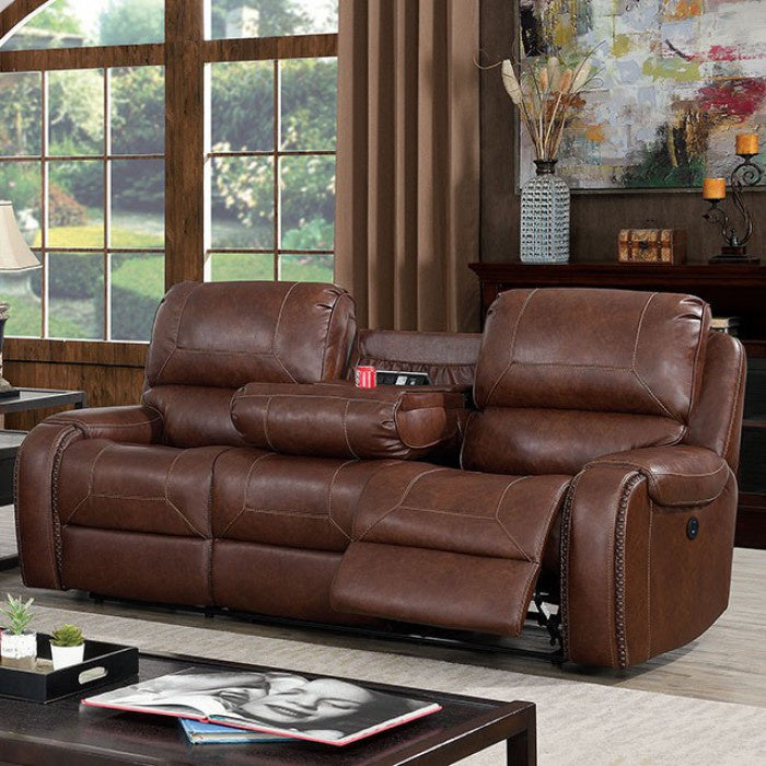 Walter Brown Leatherette Power Recliner Sofa