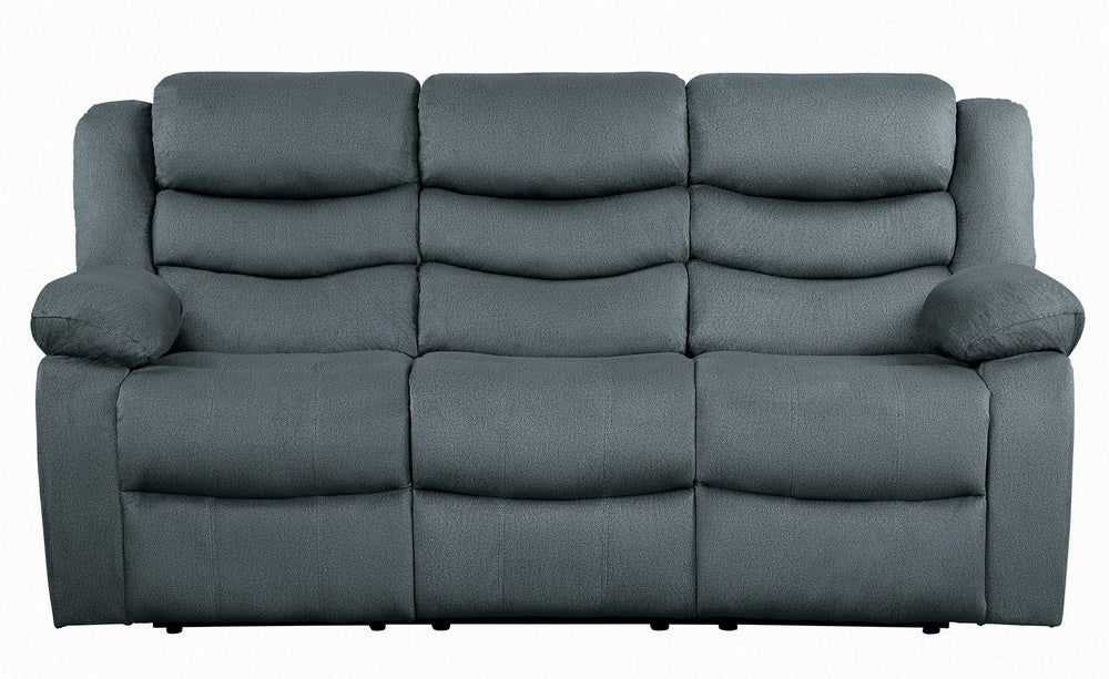 Discus Gray Fabric Manual Recliner Sofa