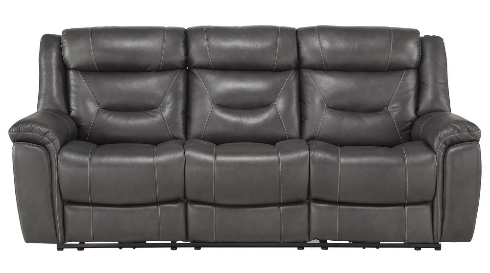 Danio Dark Gray Leather Power Recliner Sofa