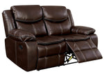 Pollux Brown Manual Recliner Loveseat