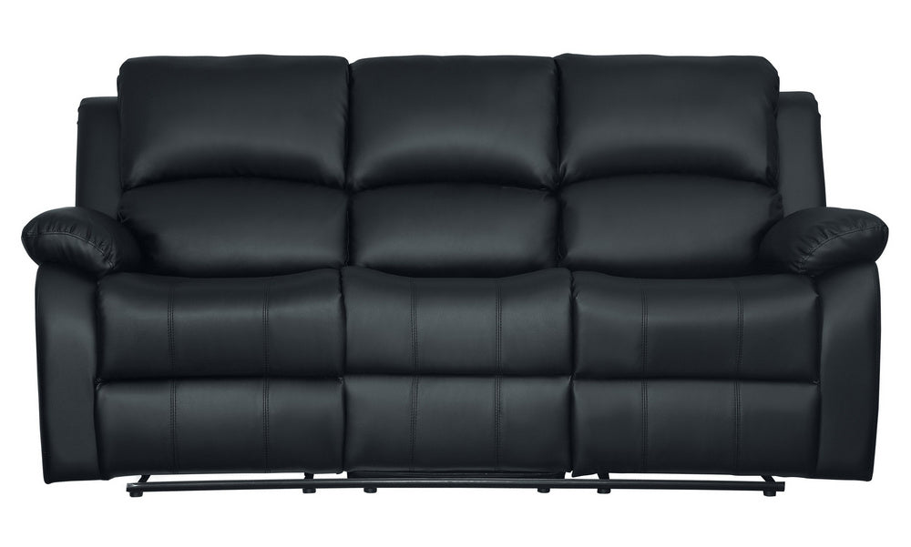 Clarkdale Black Vinyl Manual Recliner Sofa