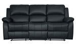 Clarkdale Black Vinyl Manual Recliner Sofa