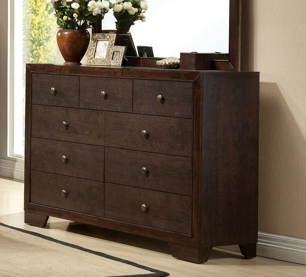 Madison II Espresso Wood 9-Drawer Dresser