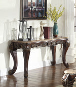 Vanna Brown Wood/Marble Top Sofa Table