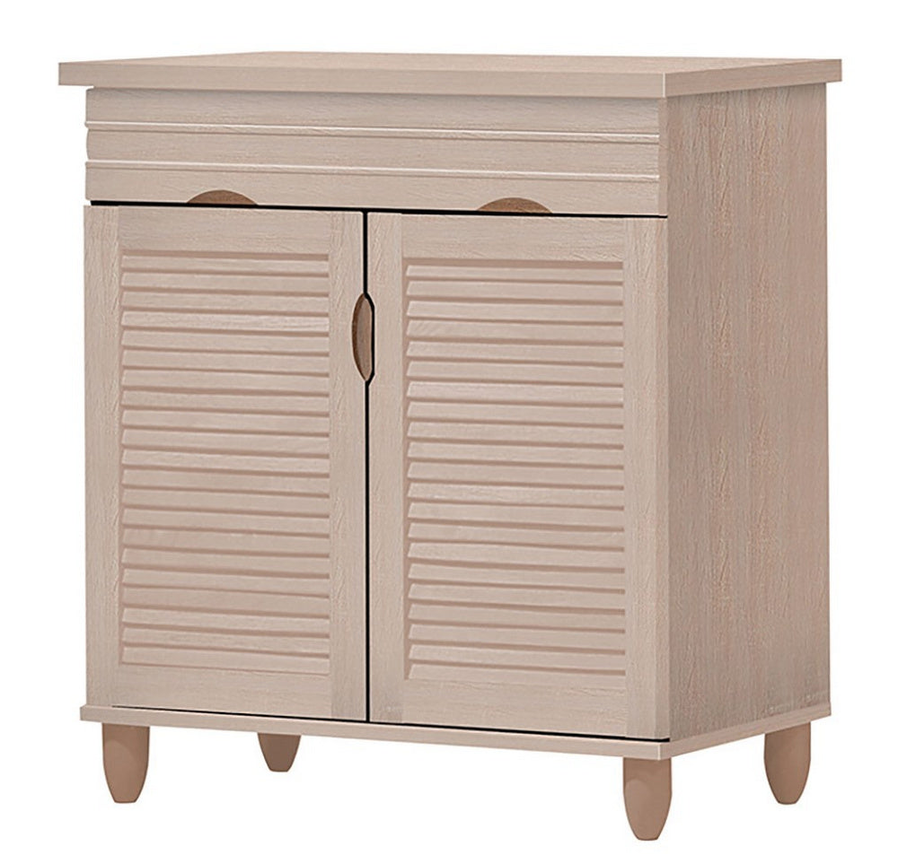 Raven Natural Finish Wood Shoe Cabinet w/Drawer