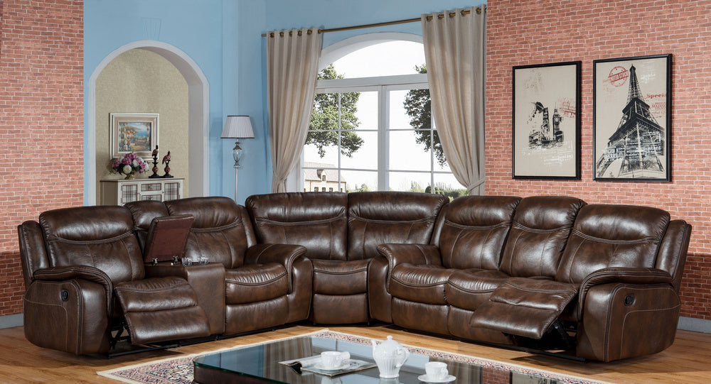 Ines 3-Pc Brown Manual Recliner Sectional