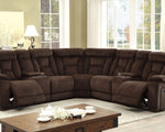 Maybell Brown Fabric Manual Recliner Sectional