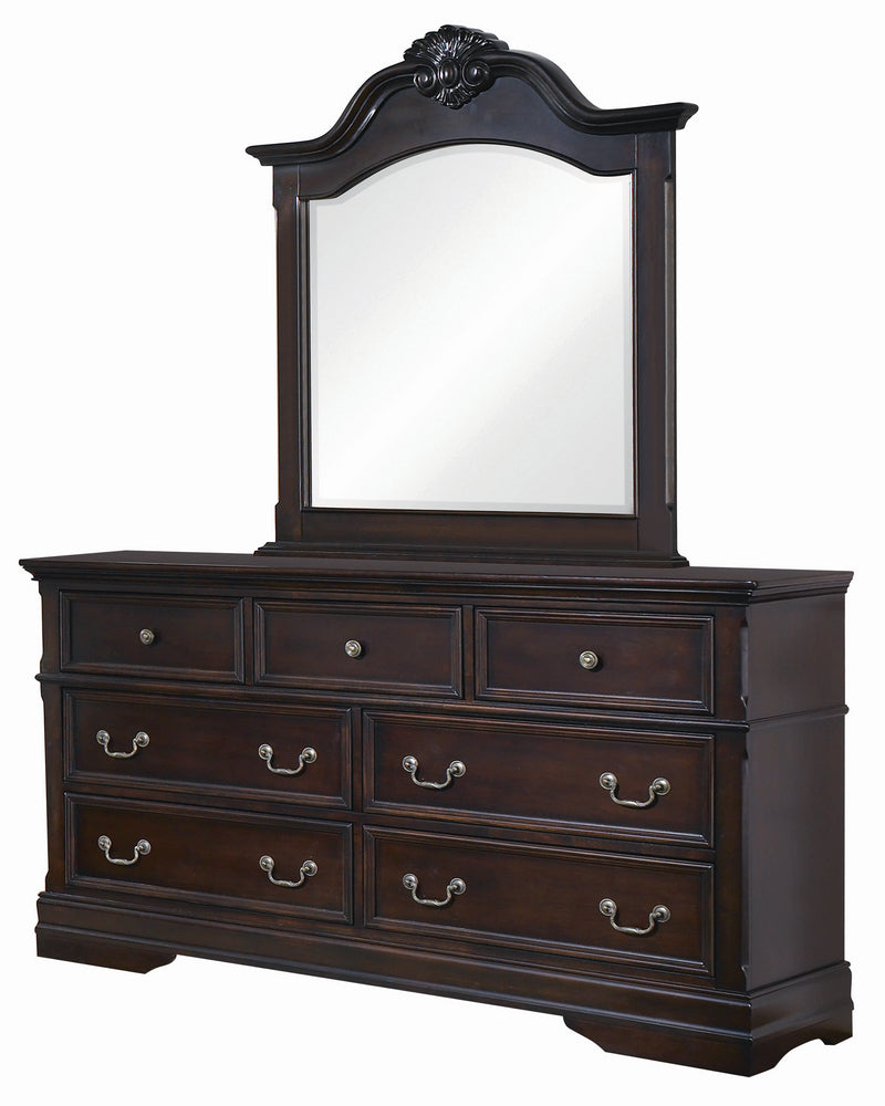 Cambridge Cappuccino Wood 7-Drawer Dresser with Mirror