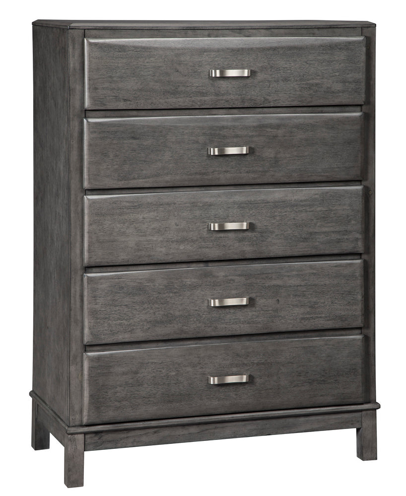 Caitbrook Gray Wood 5-Drawer Chest