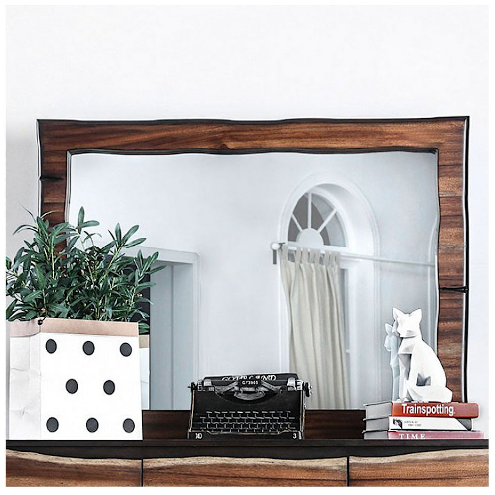 Fulton Dark Walnut Wood Frame Dresser Mirror