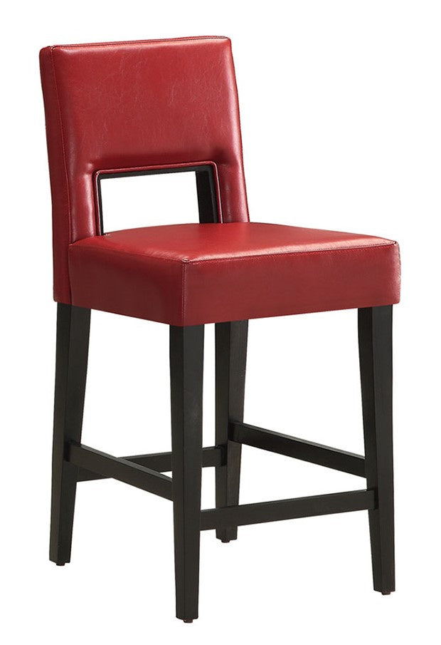 Regina 2 Red PU Leather/Wood 24" Counter Height Chairs