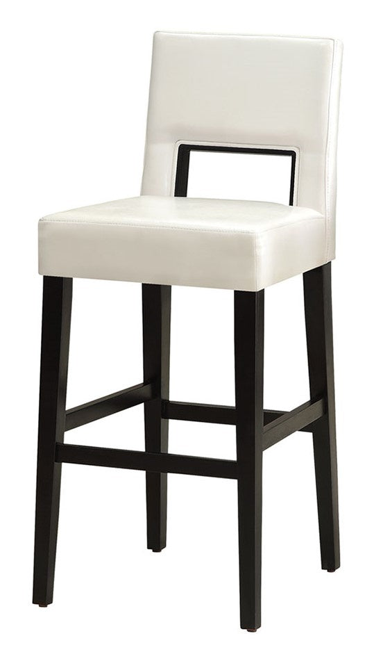 Regina 2 White PU Leather/Espresso Wood 29" Bar Chairs