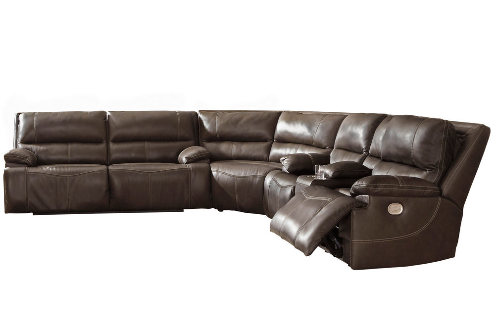 Ricmen 3-Pc Walnut Power Recliner Sectional