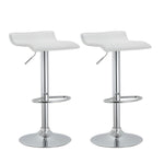 Romola 2 White PU Leather Swivel Bar Stools w/Footrest