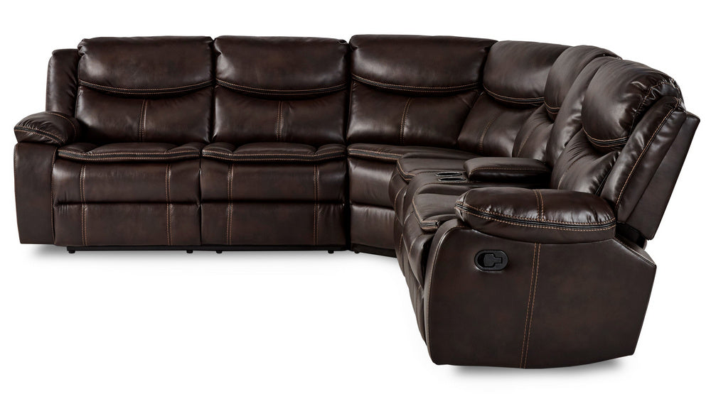 Bastrop 3-Pc Brown Manual Recliner Sectional Sofa