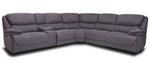 Levi 6-Pc Gray Fabric Power Recliner Sectional Sofa