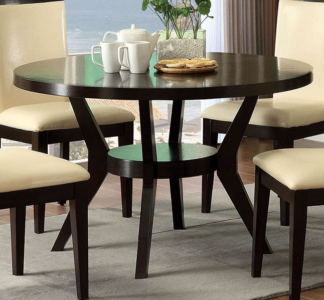 Downtown I Espresso Wood Round Dining Table