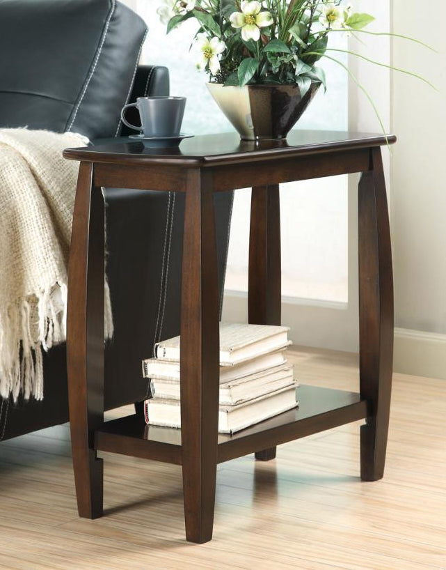 Aunjanue Cappuccino Wood Chair Side Table