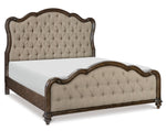 Heath Court Brown Fabric/Oak Wood Cal King Bed