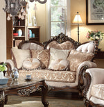 Leonora Beige Chenille Fabric Loveseat