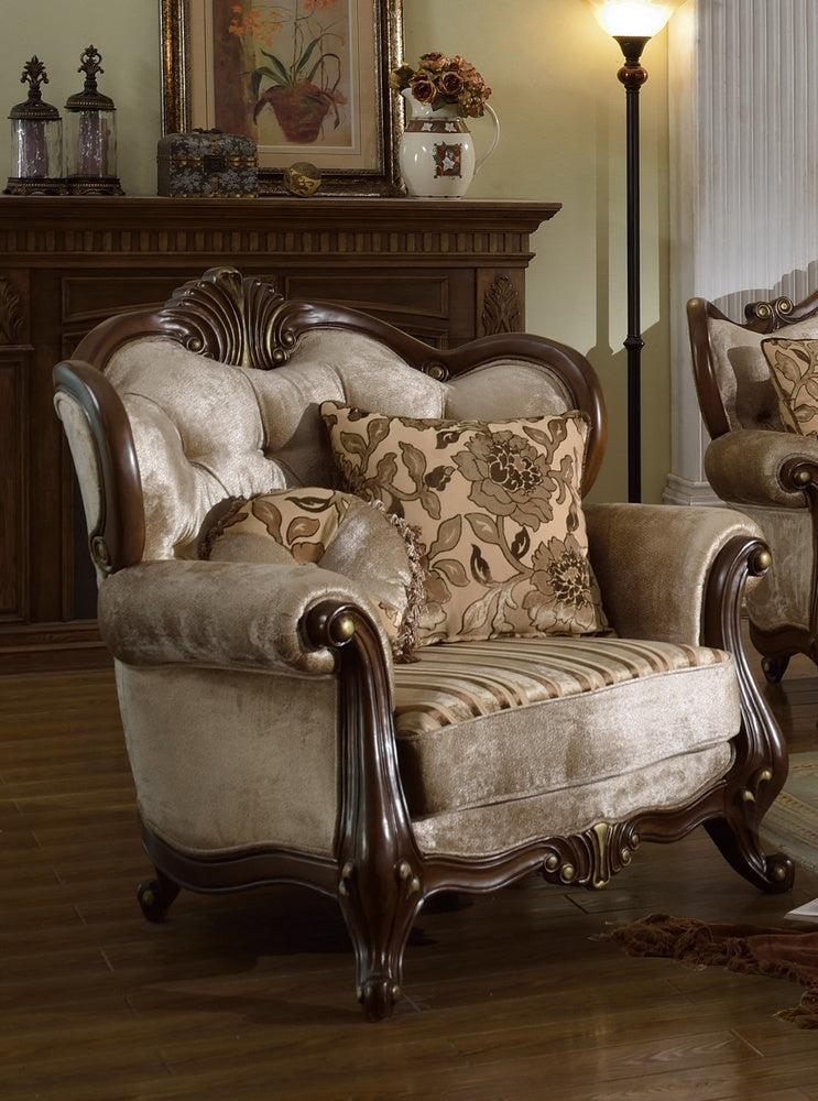 Gisella Cream/Brown Chenille Chair