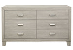 Quinby Light Brown Wood 6-Drawer Dresser