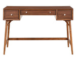 Folic Brown Wood 3-Drawer Counter Height Writing Desk