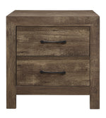 Corbin Rustic Brown Wood 2-Drawer Nightstand