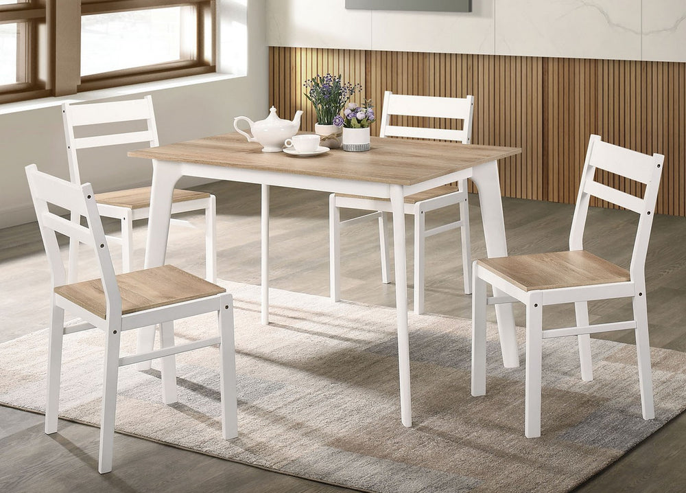 Debbie 5-Pc Natural/White Dining Table Set