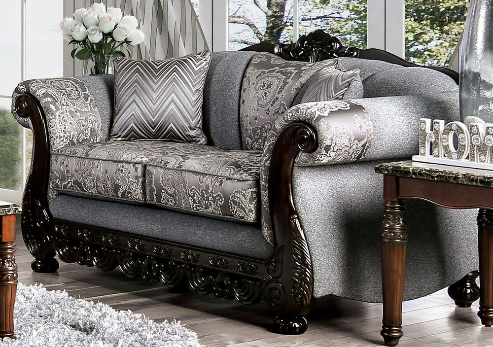 Newdale Gray Chenille Loveseat