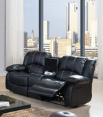 Ada Black Manual Recliner Loveseat