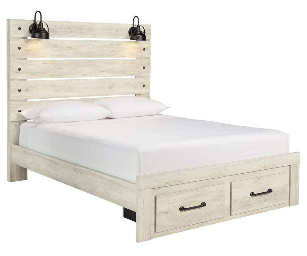 Cambeck Whitewash Wood Queen Storage Bed