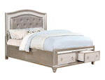 Bling Game Metallic Platinum King Storage Bed