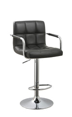 Dora Black PU Leather Swivel Bar Stool