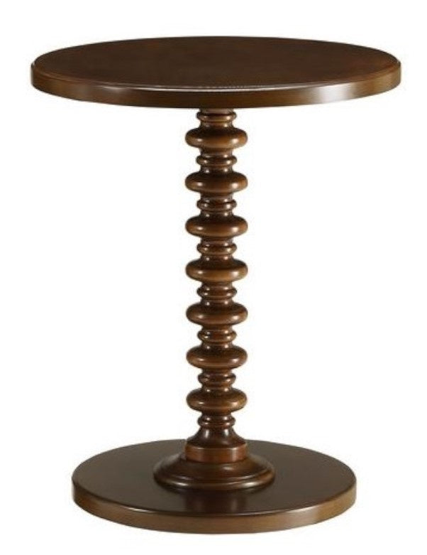 Acton Walnut Wood Round Side Table