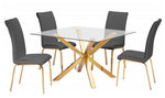 Beverley 5-Pc Black & Gold Dining Table Set