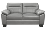 Denizen Modern Gray Leather Loveseat