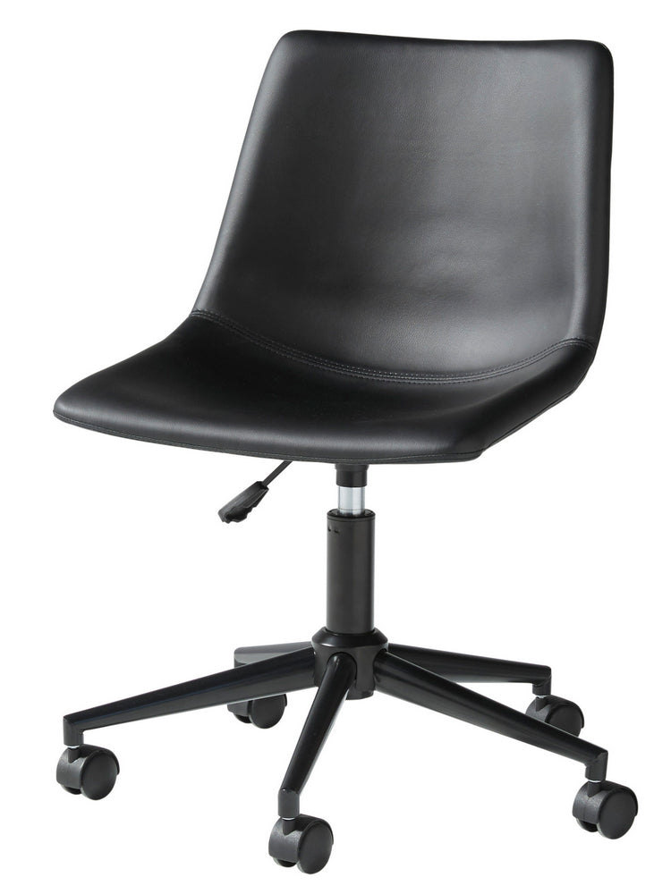 Wilford Black Faux Leather Home Office Swivel Desk Chair