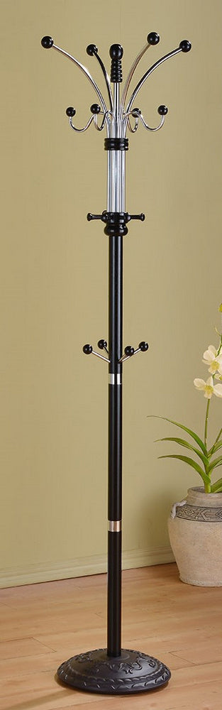 Emilee Black Wood/Metal Coat Rack