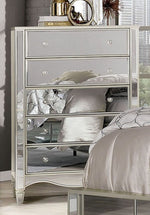 Eliora Silver Mirrored 5-Drawer Chest