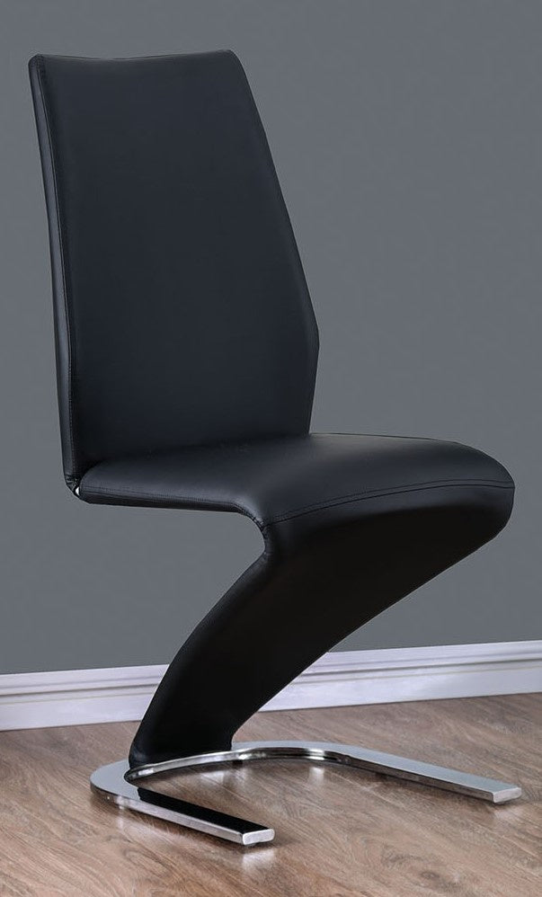 Midvale 2 Black Leatherette/Metal Side Chairs