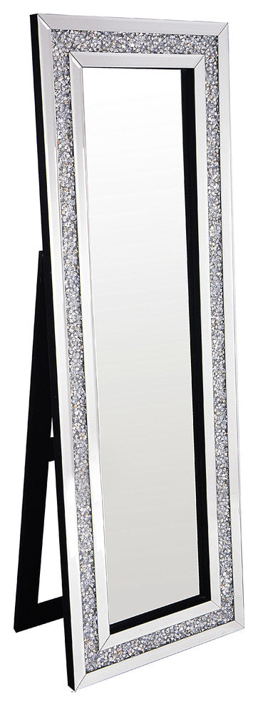 Rosine Silver Floor Mirror with Crystals