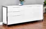 Melissa White Wood/Chrome Accent Cabinet