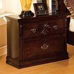 Tuscan II Glossy Dark Pine 2-Drawer Nightstand