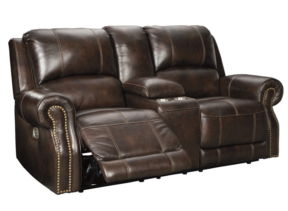 Buncrana Chocolate Leather Power Recliner Loveseat