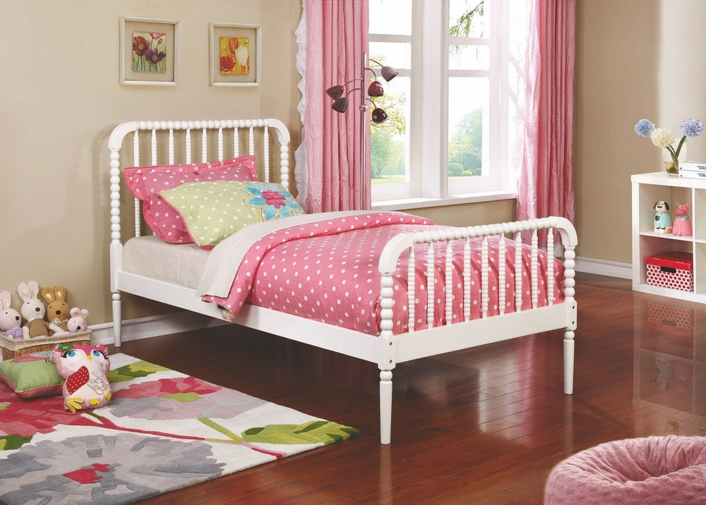 Jones White Wood Twin Bed