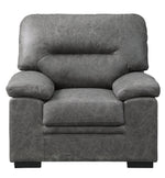 Michigan Dark Gray Polished Microfiber Chair