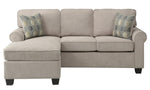 Clumber Sand Fabric Reversible Sectional Sofa